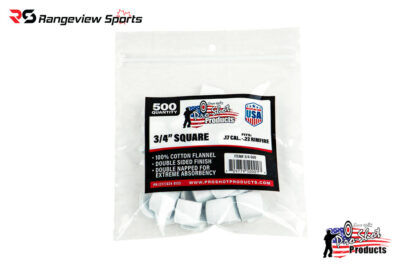 Pro Shot Cotton Flannel Patches, 17-22 Cal Rimfire, 3/4'' Square - 500Ct