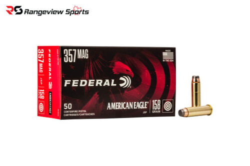 federal-american-eagle-357-mag-revolver-ammo-158gr-jsp-E28093-50rds.jpg Federal American Eagle 357 Mag Revolver Ammo, 158Gr Jsp - 50Rds - Image 1