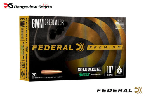 1-170.jpg Federal Premium Gold Medal 6Mm Creedmoor Rifle Ammo, 107Gr Sierra Matchking- 20Rds - Image 1