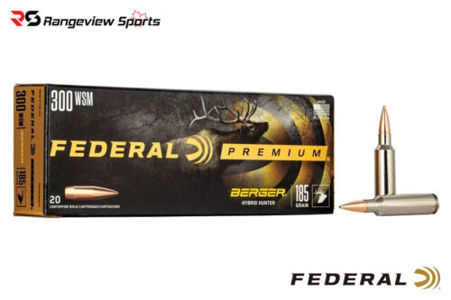 1-5.jpg Federal Premium 300 Wsm Rifle Ammo, 185Gr Berger Hybrid Hunter 2950Fps - 20Rds - Image 1