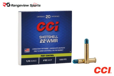CCI Shotshell 22 WMR Rimfire Ammo, 52gr #12 Shot 1 1/8oz - 20 Rds
