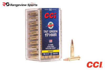 CCI TNT Green 17 HMR Rimfire Ammo, 16gr CPHP - 50Rds