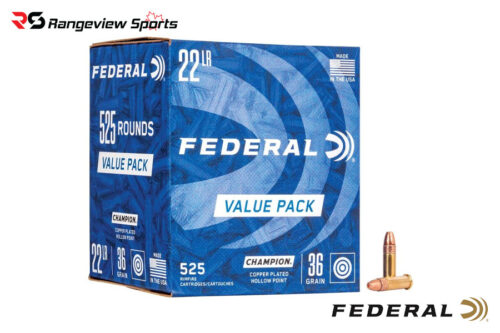 Federal Champion 22 Lr Rimfire Ammo Value Pack, 36Gr Cphp - 525Rds | Rangeview Sports Canada