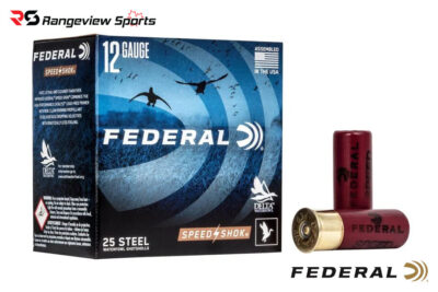 Federal Speed-Shok Waterfowl Load, 12Ga 2 3/4″ #2 Steel Shot 1 1/8oz 1500FPS - 25Rds