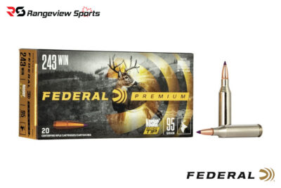 Federal Premium 243 Win Rifle Ammo, 95gr Nosler Ballistic Tip - 20Rds
