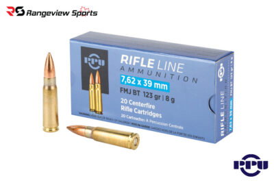 PPU Rifle Line 7.62x39mm Rifle Ammo, 123gr PSP - 20Rds