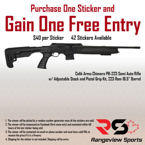 pb223-sticker.jpg Rangeview Sports Sticker (Celik Arms Chimera Pb-223 Semi Auto Rifle W/ Adjustable Stock And Pistol Grip Kit, 223 Rem 18.5&Amp;Quot; Barrel) - Image 1