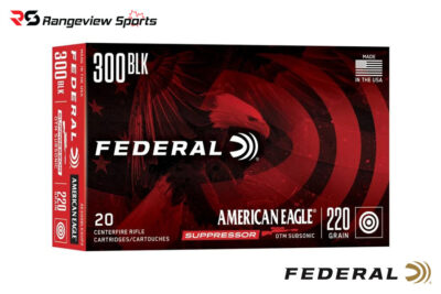 Federal American Eagle Suppressor 300 Blackout Rifle Ammo, 220gr OTM Subsonic - 20Rds