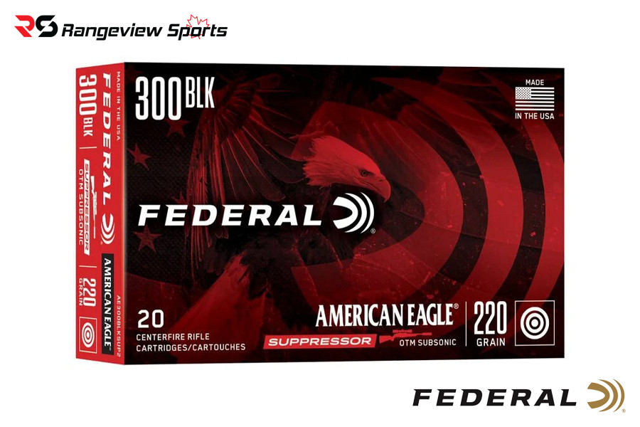 Federal American Eagle Suppressor 300 Blackout Rifle Ammo, 220gr OTM Subsonic - 20Rds Federal American Eagle Suppressor 300 Blackout Rifle Ammo, 220Gr Otm Subsonic - 20Rds
