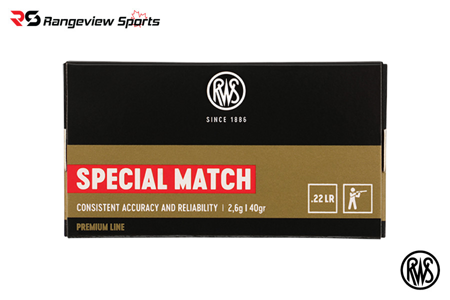 RWS Special Match 22 LR Rimfire Ammo, 40gr LRN - 50Rds Rws Special Match 22 Lr Rimfire Ammo, 40Gr Lrn - 50Rds