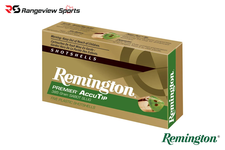 Remington Premier AccuTip Sabot Slug, 12Ga 3" Accutip Slug 385gr 1900FPS - 5Rds Remington Premier Accutip Sabot Slug, 12Ga 3&Amp;Quot; Accutip Slug 385Gr 1900Fps - 5Rds