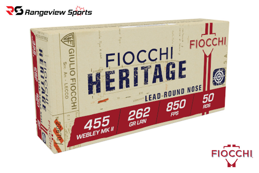 Fiocchi Heritage 455 Webley MK II Revolver Ammo, 262gr LRN - 50Rds Fiocchi Heritage 455 Webley Mk Ii Revolver Ammo, 262Gr Lrn - 50Rds
