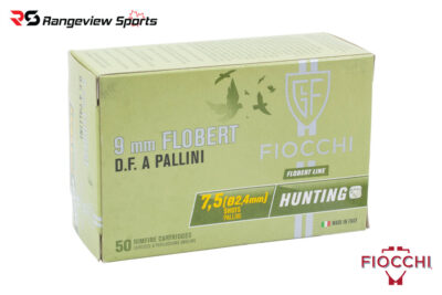 Fiocchi 9mm Flobert Rimfire Shotshells, #7.5 Shot 1/4oz 600FPS - 50Rds