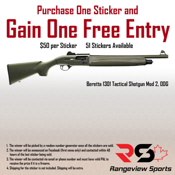 1301-odg-sticker.jpg Rangeview Sports Sticker (Beretta 1301 Tactical Shotgun Mod 2, Odg) - Image 1