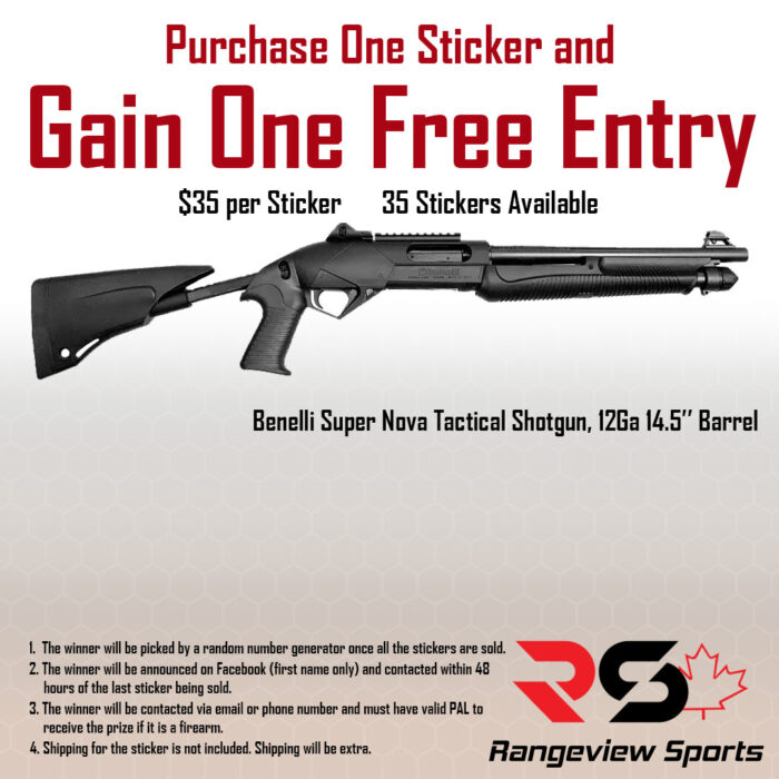 super-nova-sticker.jpg Rangeview Sports Sticker (Benelli Super Nova Tactical Shotgun, 12Ga 14.5&Amp;Quot; Barrel) - Image 1