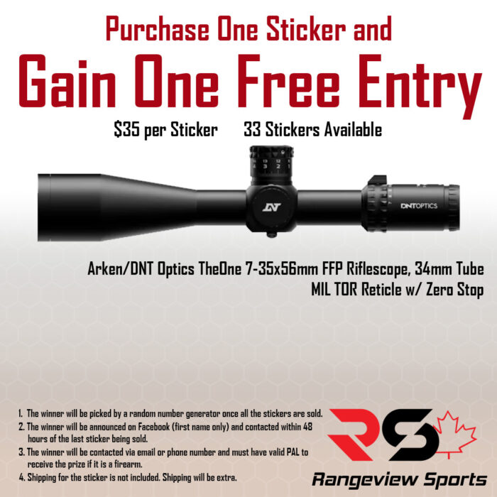 dnt-735-mil-sticker.jpg Rangeview Sports Sticker (Arken/Dnt Optics Theone 7-35X56Mm Ffp Riflescope, 34Mm Tube Mil Tor Reticle W/ Zero Stop) - Image 1