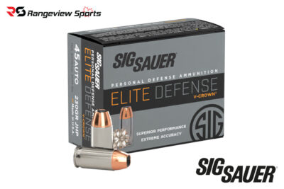 Sig Sauer Elite Defense 45 ACP Handgun Ammo, 230gr Elite V-Crown JHP - 20Rds