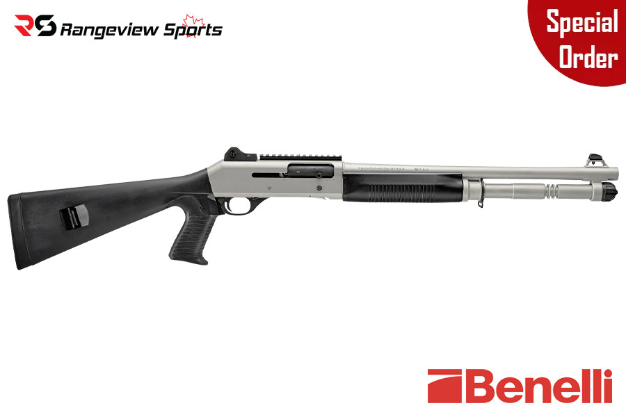 2-6.jpg *Special Order* Benelli M4 Tactical Shotgun, Titanium Cerakote, Pistol Grip Stock, 3″ 12Ga 18.5″ Barrel - Image 1
