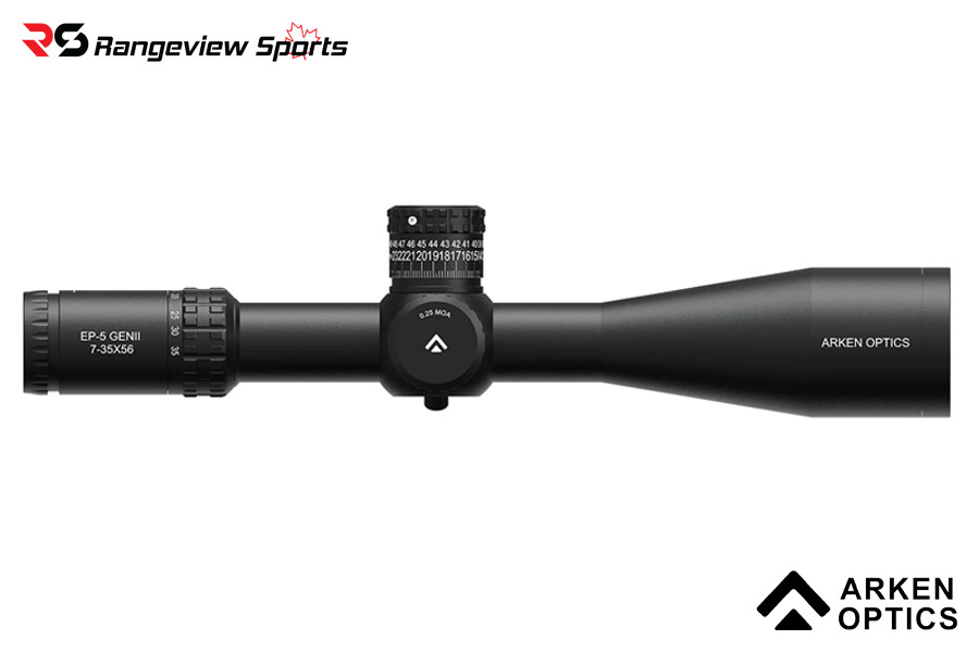 Arken Optics EP5 GEN II 5-25x56mm FFP Riflescope, 34mm Tube MIL TOR Illuminated Reticle Arken Optics Ep5 Gen Ii 5-25X56Mm Ffp Riflescope, 34Mm Tube Mil Tor Illuminated Reticle