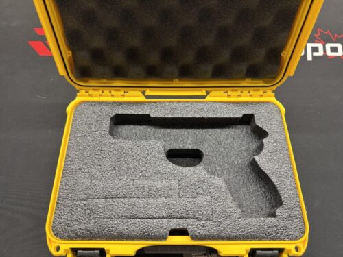 Used Nanuk 909 Glock Pistol Case, Yellow With Cut Foam For Glock - Image 2