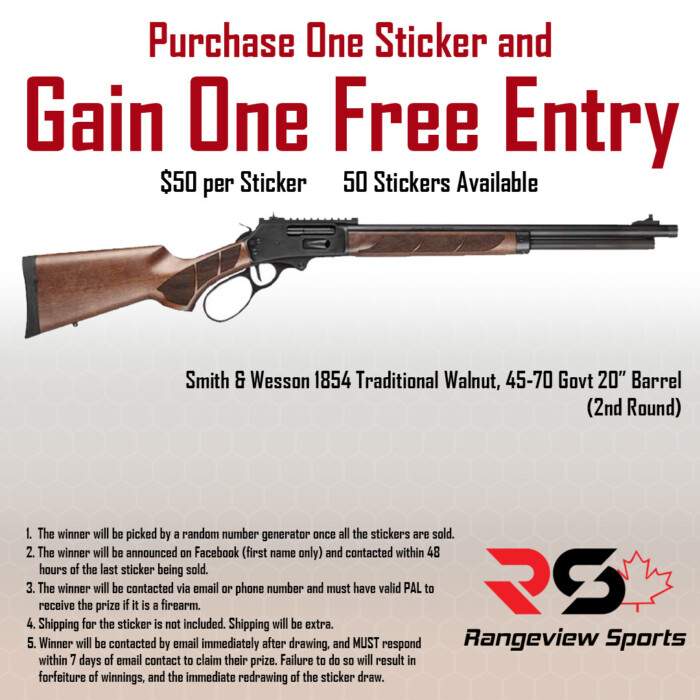 1854-walnut-4570-sticker-2nd-rnd.jpg Rangeview Sports Sticker (Smith &Amp;Amp; Wesson 1854 Traditional Walnut, 45-70 Govt 20&Amp;Quot; Barrel, 2Nd Round) - Image 1