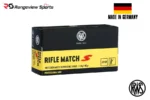 RWS Rifle Match S 22 LR Rimfire Ammo, 40gr LRN - 500Rds