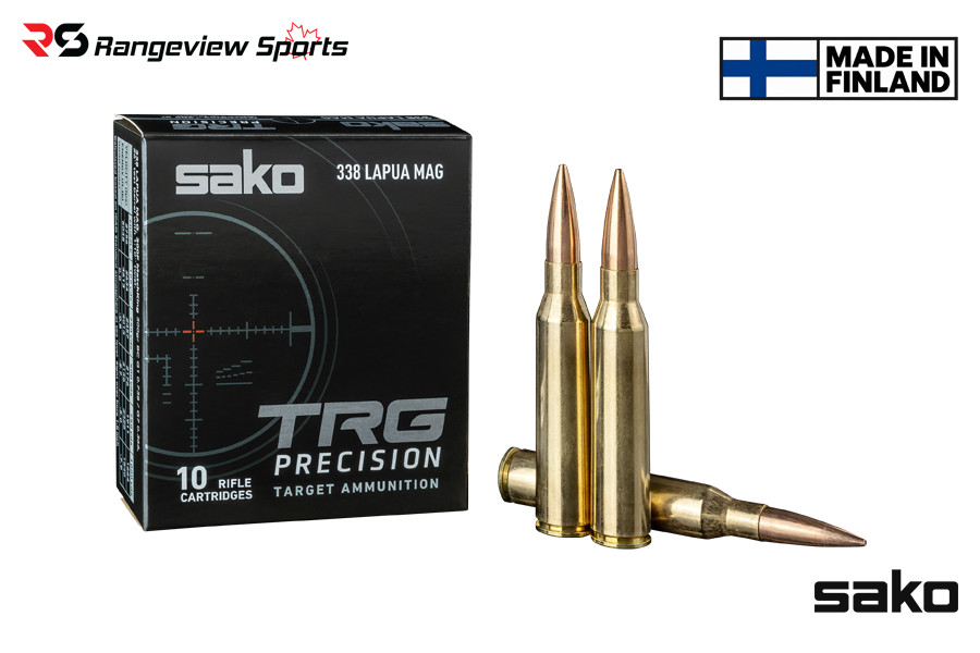 6438053093061-branded-900x600-basspro-v2.jpg Sako Trg Precision 338 Lapua Rifle Ammo, 300Gr Hpbt - 10Rds - Image 1